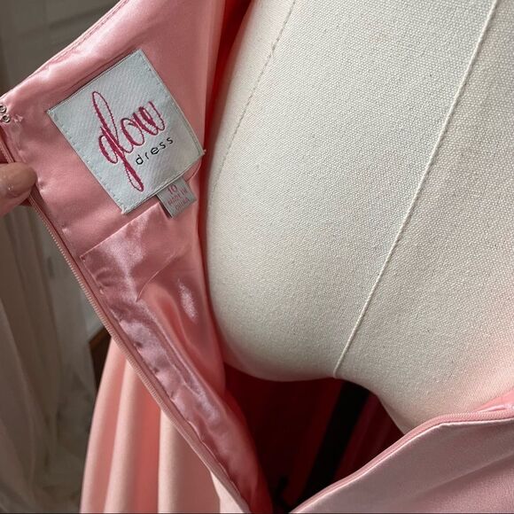 Glow Pink Princess Prom Drew Formal Gown Rhinestone 10 - Picture 7 of 10